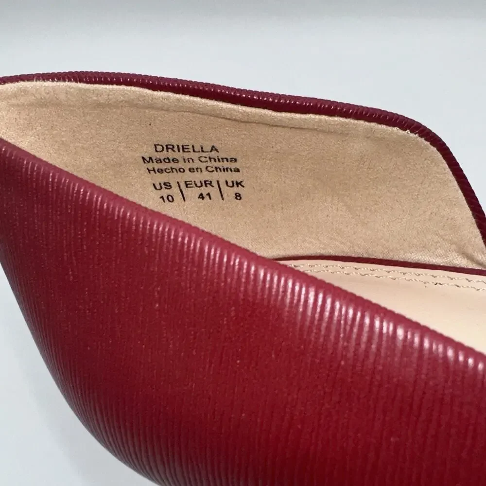 Kelly And Katie Womens Driella Red Faux Leather Heels Size 10 Sexy